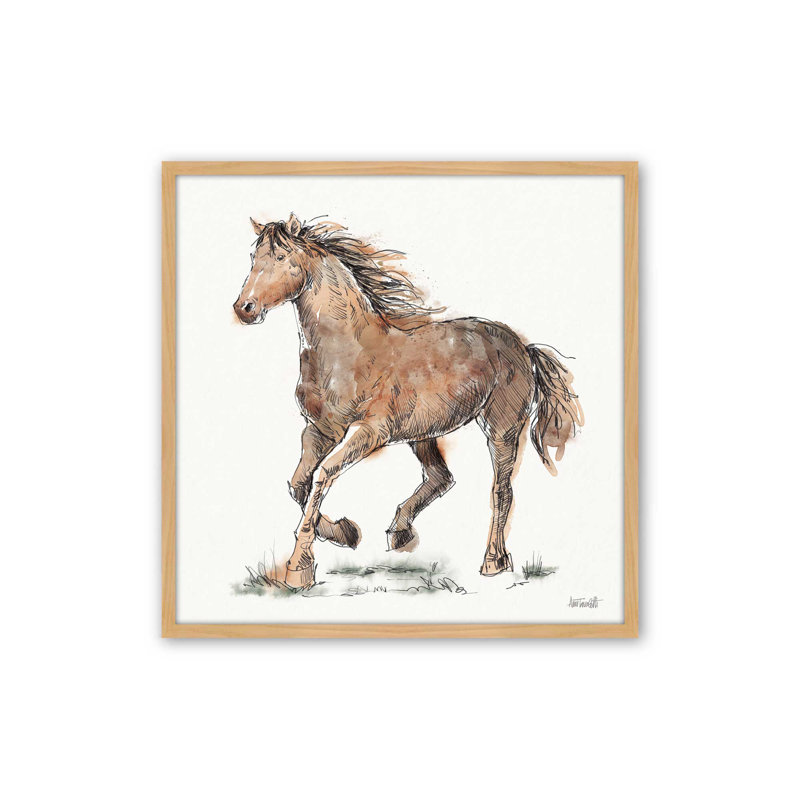 «Trot» par Anne Tavoletti, reproduction d'art, H 36 po x l 36 po, Érable