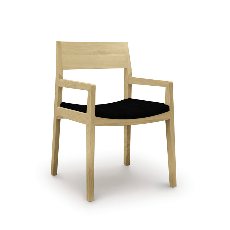 Iso Microsuede Arm Chair, Onyx Microsuede, Cognac Cherry
