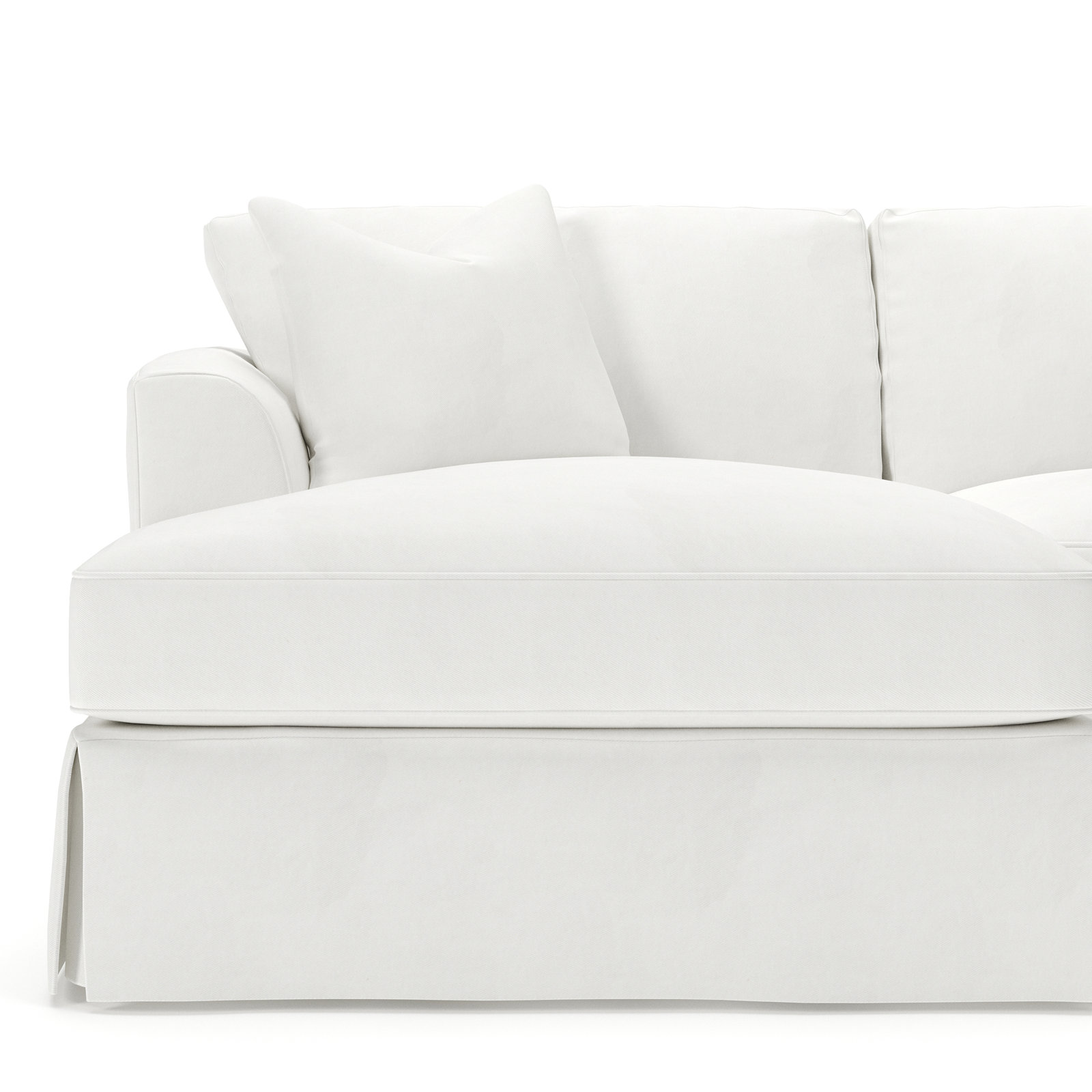 Lucia Upholstered Chaise U-Sectional, Left Hand Facing, Classic Bleach White Twill