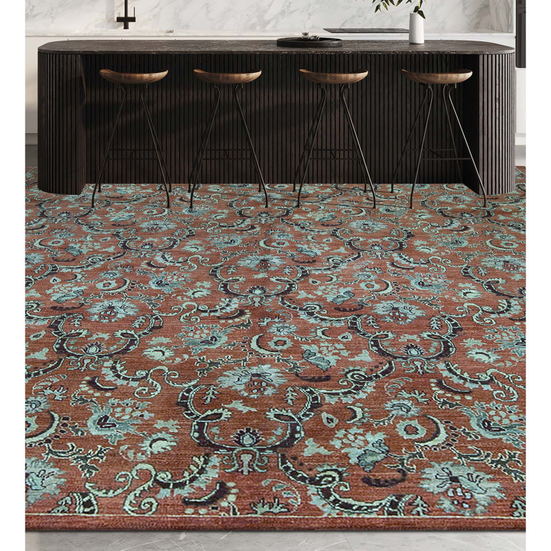Tapis brun de haute qualité noué à la main