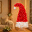 Arbre de Noël artificiel en forme de chapeau de père Noël 84 pouces avec 300 lumières DEL, arbre de Noël courbé fantaisiste avec 1050 pointes, arbre de Noël rouge et blanc avec support en métal