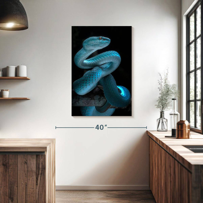 Brampt Glowing Blue Snake, 39" H x 26" W