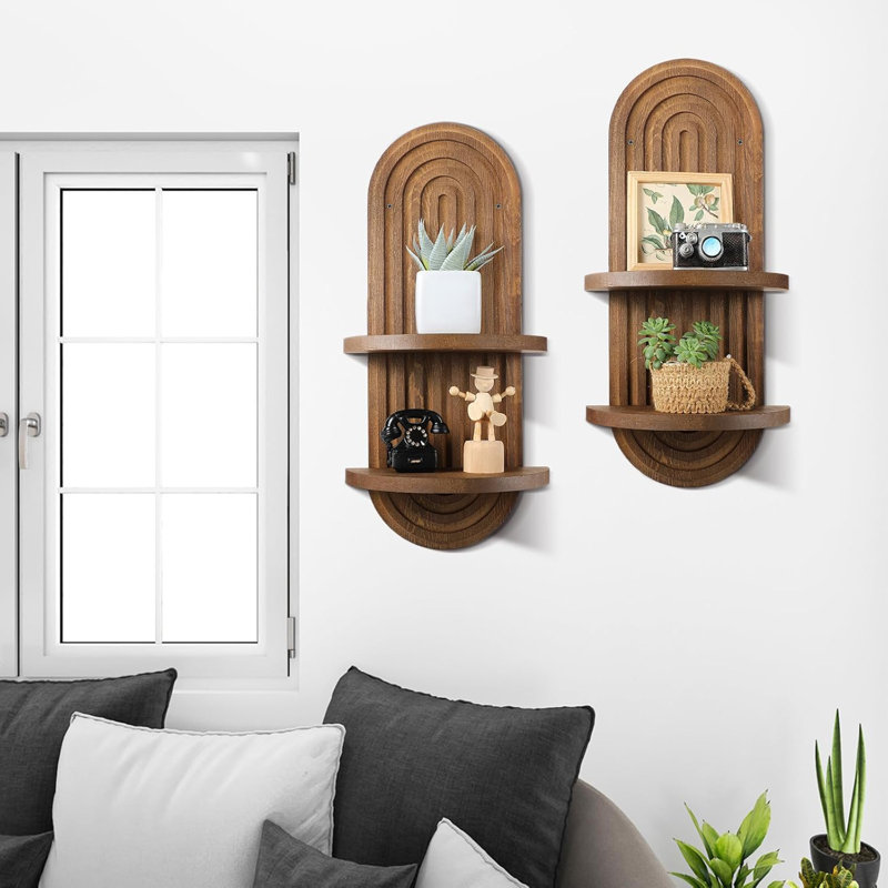 Rainbow Arched Wooden Floating Rack
