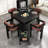 Black Square Solid Wood Poker Table