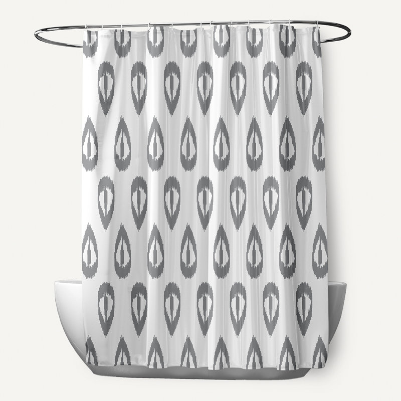 Rideau de douche Dalonta Ikat Tears, Gris