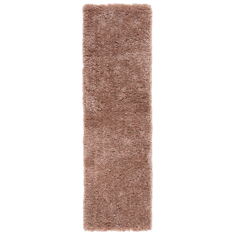 Tapis brun touffeté à la main, Tapis de couloir 2 pi 3 po x 8 pi