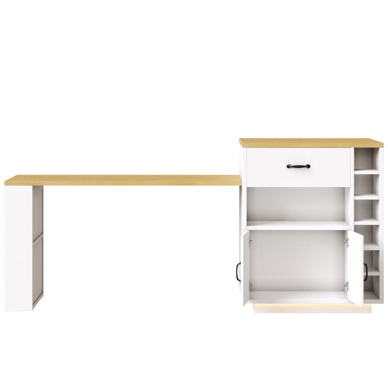 Wood Kitchen Island, White