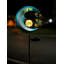 Lumières solaires lunaires, boule de verre craquelée bleue avec étoiles dorées, lumières de chemin à DEL imperméables pour jardins extérieurs