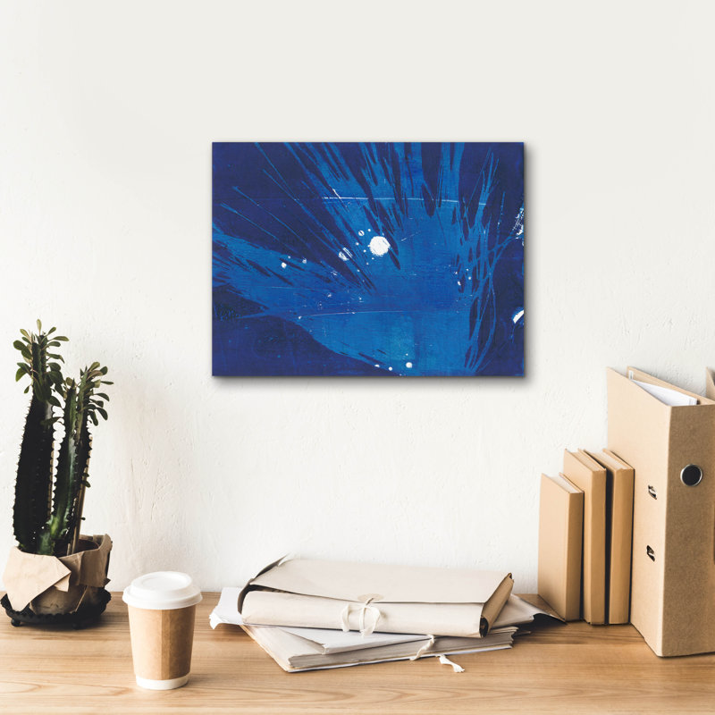 «Indigo Burst I» par Regina Moore, H 12 po x l 16 po x P 0,75 po