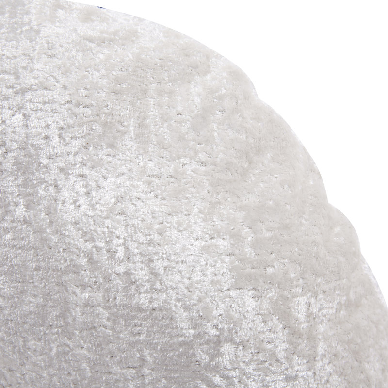 Round Velvet Pillow Cover & Insert, White