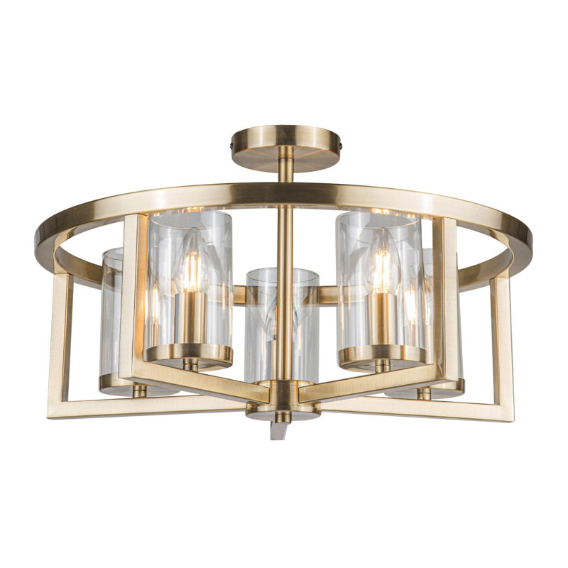 Aundre 5 - Light Chandelier Pendant, Antique Brass