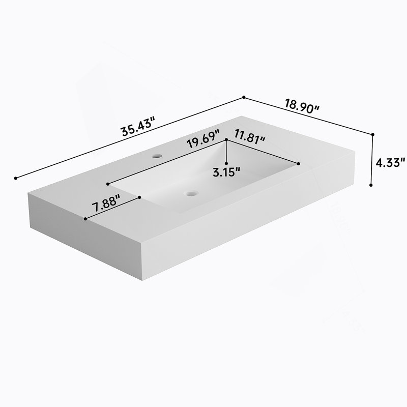 Stone Resin Solid Surface Bathroom Vanity Basin Sink
