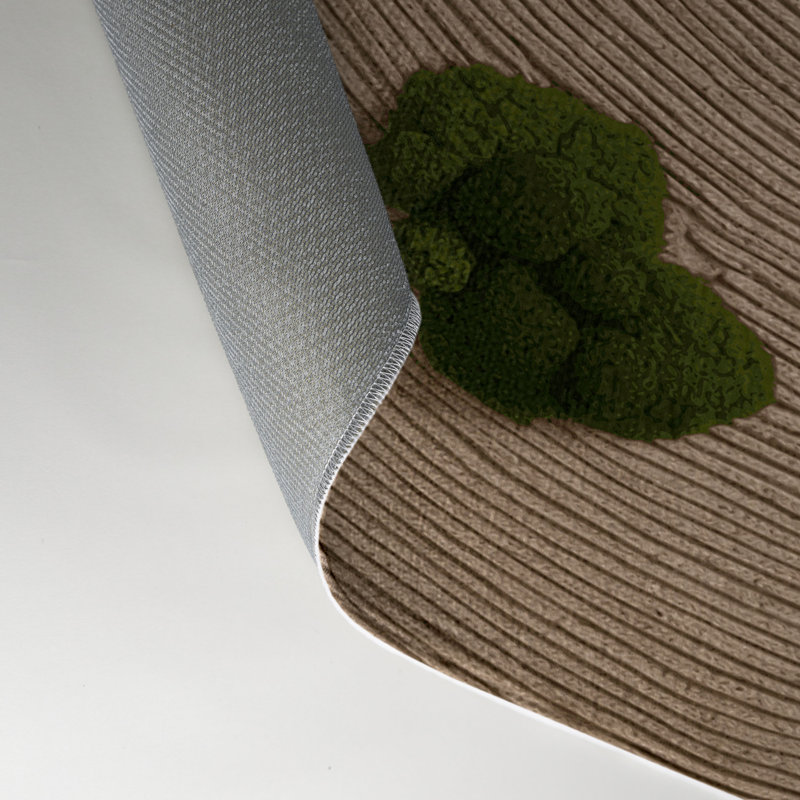 Tapis d'intérieur et d'extérieur brun Botanical, Rectangle 5 pi x 7 pi