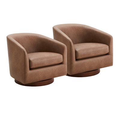 Fauteuil demi-tonneau pivotant Bennett (ensemble de 2)