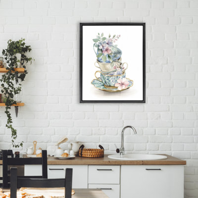 Cadre floral Floral Teacup Chinoiserie, design par Kim Allen