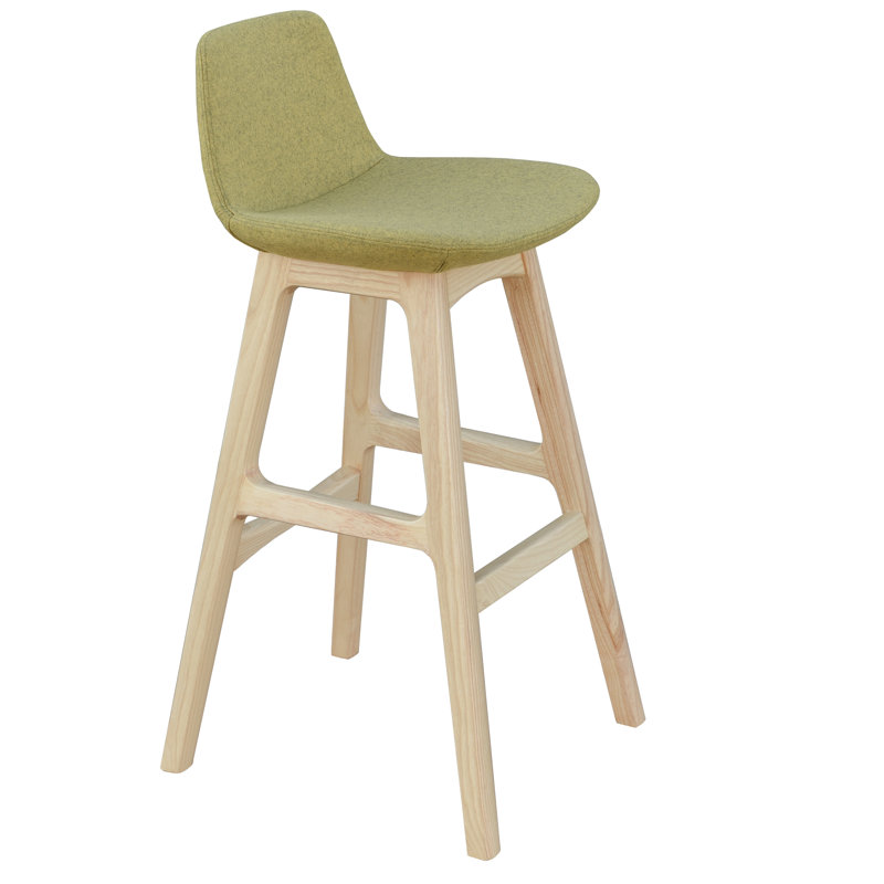 Tabouret de bar et de comptoir Pera, Bois de frêne naturel, PPM - vert, Tabouret de comptoir (assise de 24 po de hauteur)