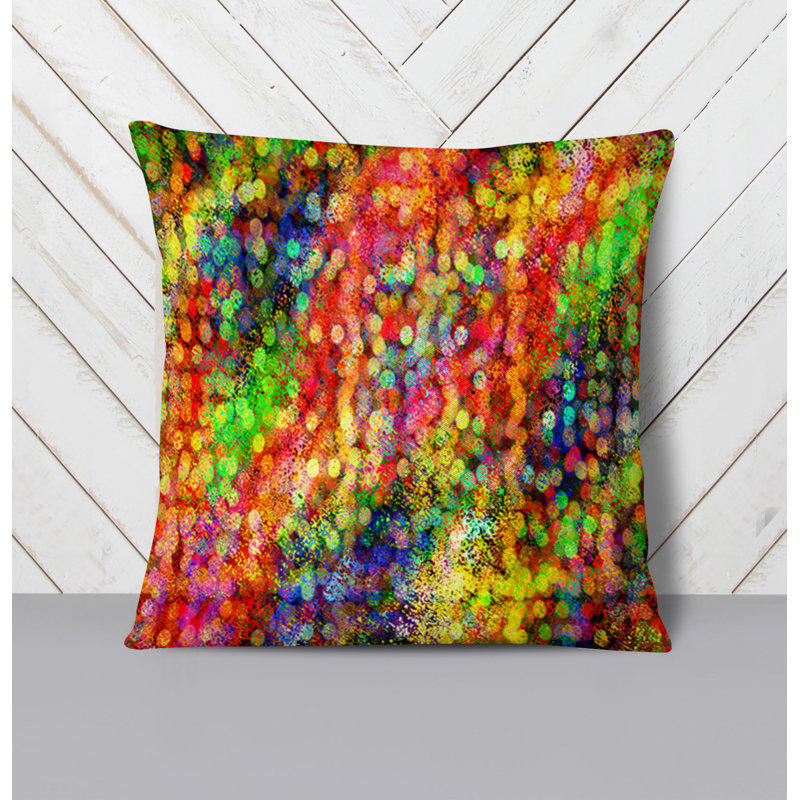Throw Pillow With Insert, Multi Abstract 5, 18"H x 18"W