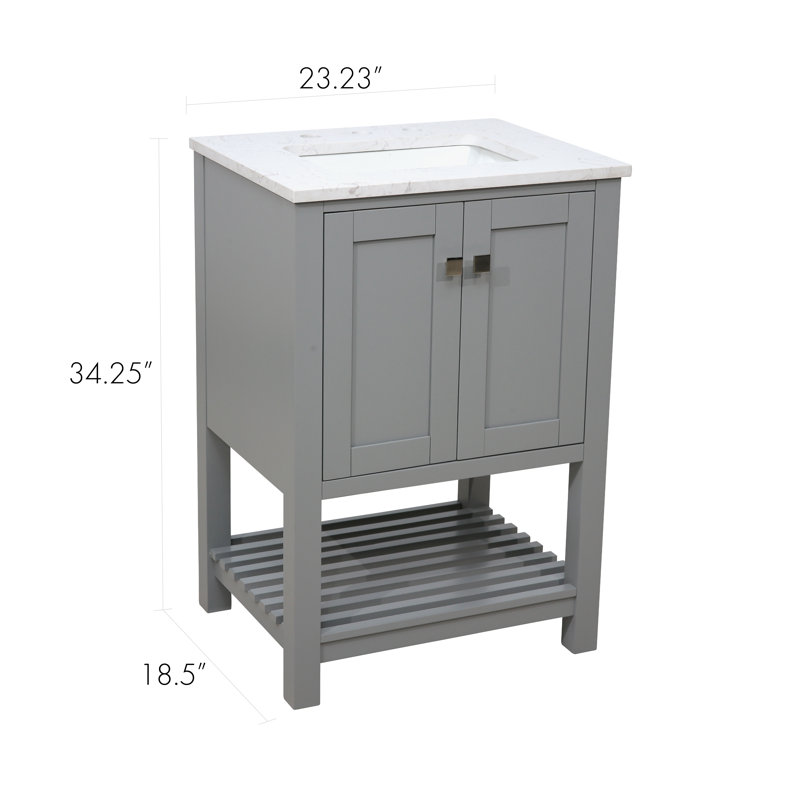 Meuble-lavabo 2 portes Akaysha, Gris