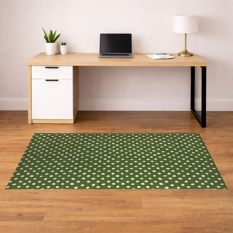 Tapis de bureau Dot Lyfe, L 60 po x P 36 po, Vert olive