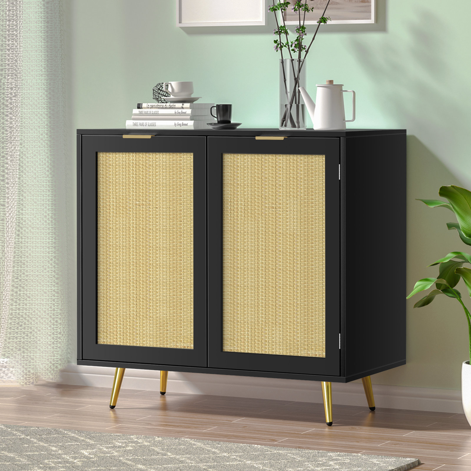 Black and online gold storage cabinet