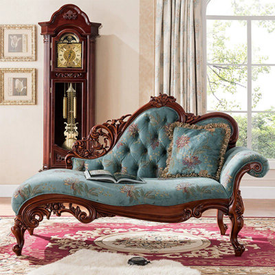 71.26"American-style solid wood upholstered princess chair