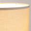 Lampe de table simple de 58 cm (22,83 po), lampe de table moderne en pierre naturelle avec abat-jour en tissu