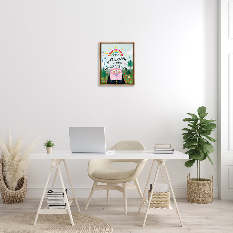 «Journey Is The Destination» par Glad You Here Co. sur toile, Cadre flottant orme Montalcino, H 21 po x l 17 po