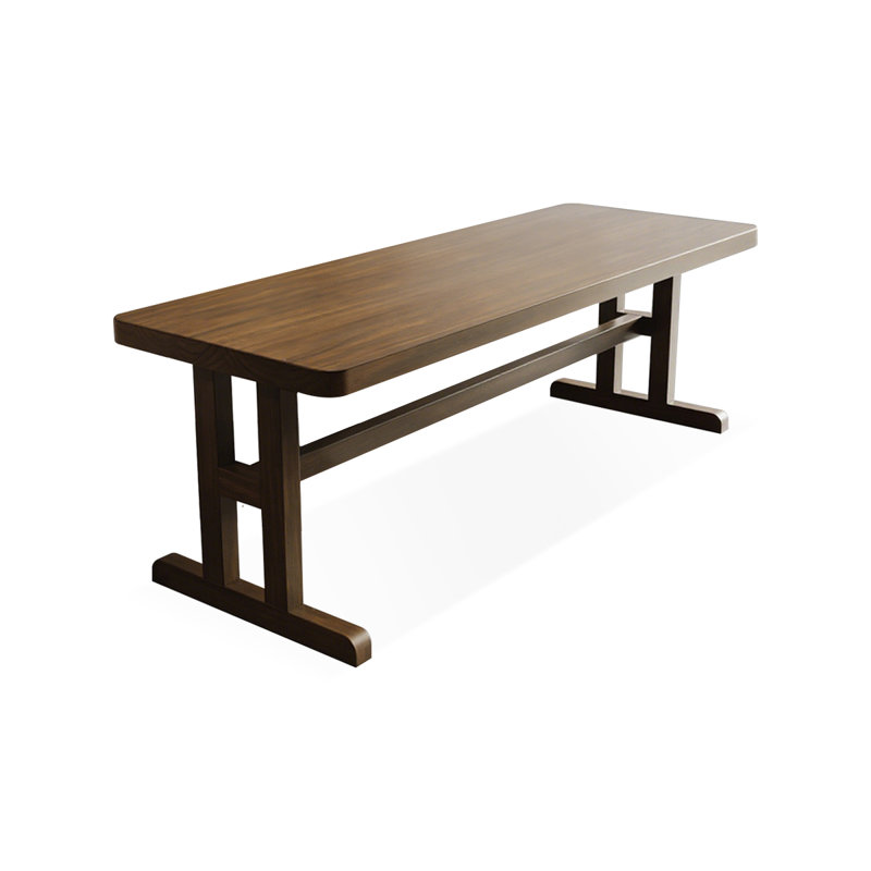 Nut-brown Rectangular Solid Wood writing desk, 29.53" H x 62.99" W x 23.62" D