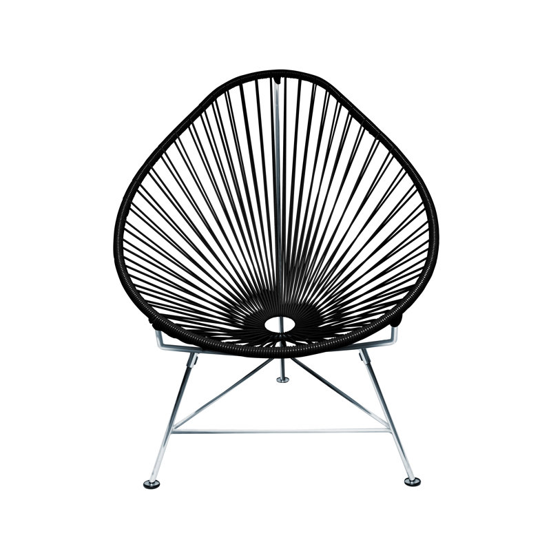 Outdoor Lounge Chair, Acapulco Black Weave/Black Frame