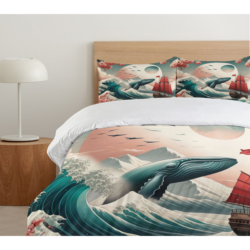 Nautical Duvet Cover, California King Duvet Cover + 2 Standard Shams