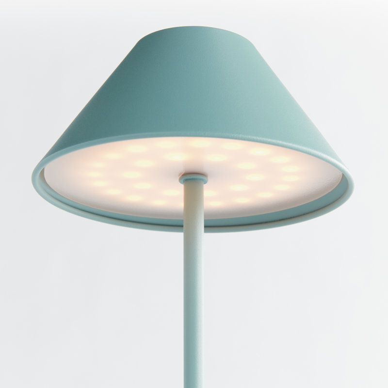 Lampe d'intérieur / d'extérieur à DEL en métal sans cordon, Bleu, Bleu, H 14 po x l 6 po x P 6 po