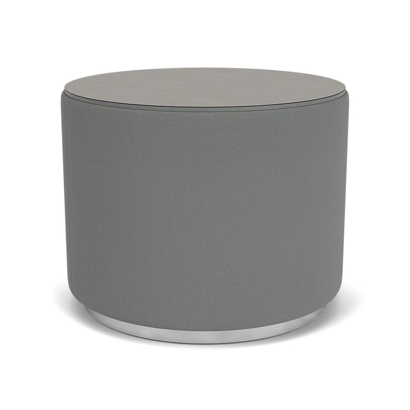 Table de réception avec plateau en stratifié Darsey, 16", Sergé sarrasin, Argent; astéroïde portes ouvertes
