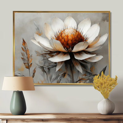 «The Winter Wild Thistle Bloom III - Thistle», reproduction d'art sur toile encadrée