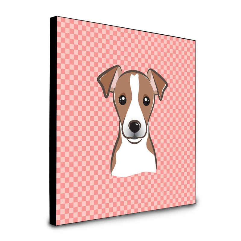 Dungorbery Artwork Wall Panel, Pink, Light Brown Jack Russell Terrier