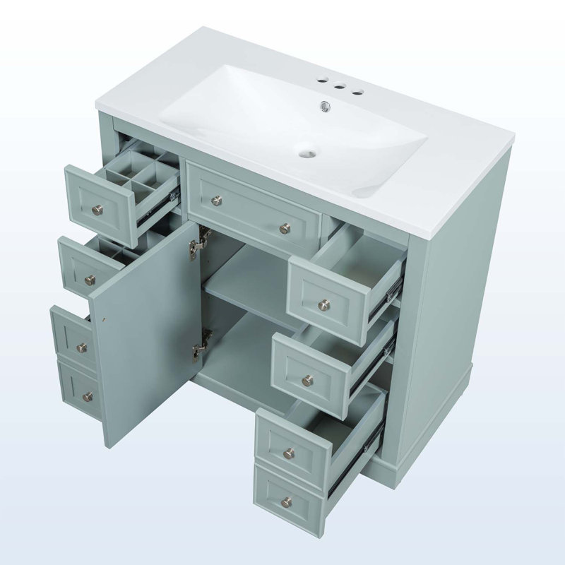 Rangement pour salle de bain Diain, Vert