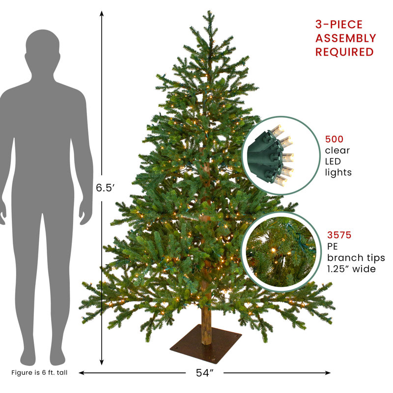 6.5' Pre-Lit LED North Pine Artificial Christmas Tree - Clear Lights