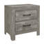 Table de chevet de style rustique avec finition grise 1 pièce et 2 tiroirs