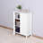 Bathroom Floor Storage Cabinet With Double Door Adjustable Shelf, White