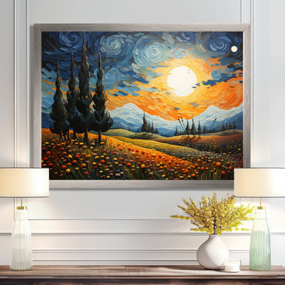 «Vangogh the Swaying Cypress IV» par Vincent Van Gogh - peinture sur toile