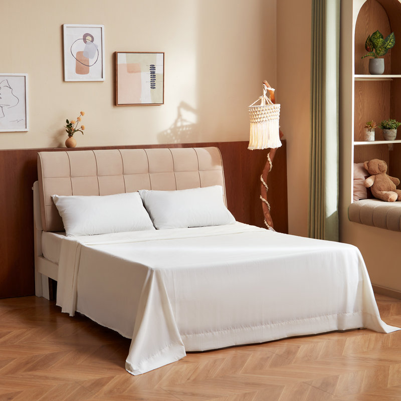 4-Piece Queen Bed Sheet Set 100% Rayon From Bamboo Fiber Bedding Set with 16" Deep Pocket