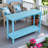 Outdoor 48'' Patio HDPE Adirondack 2-Tier Shelf Console Table, Rectangular Table Side Table, All-Weather Resistance-1395205356