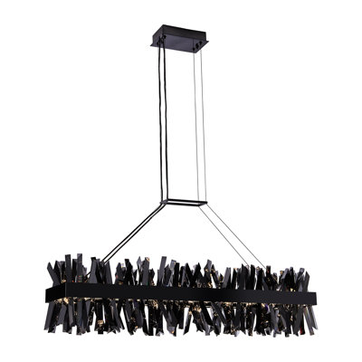 Glacier 48-in (108-watt) LED Black Nickel Rectangular Linear Pendant