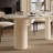 Lexly Pedestal Modern Cream Color Dining Table, Roman Column-523907872