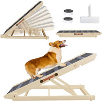 Rampe pour chien et chat - Escalier pour voiture/lit/canapé pliable en bois  Petwalk - Rampe d'accès pour animaux de compagnie avec tapis antidérapant
