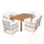 Ensemble de table de salle à manger 7 pièces en bois avec 6 fauteuils en rotin-1075612267