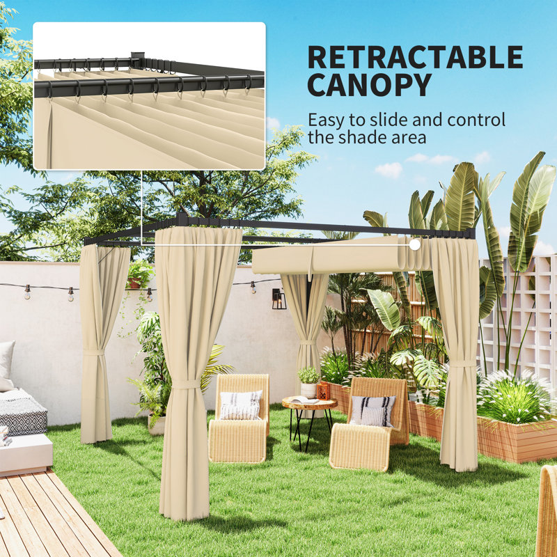 2.27m x 3m x 3m Pergola, Khaki