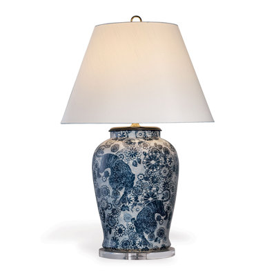 Scalamandre Maison 36'' Faded Blue/White Table Lamp