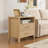 27inch Fluted 2 Drawers Nightstand Natural- 1PCS-2008436211