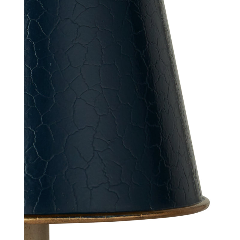 Tole Ivory Tapered Chandelier Shade, Blue