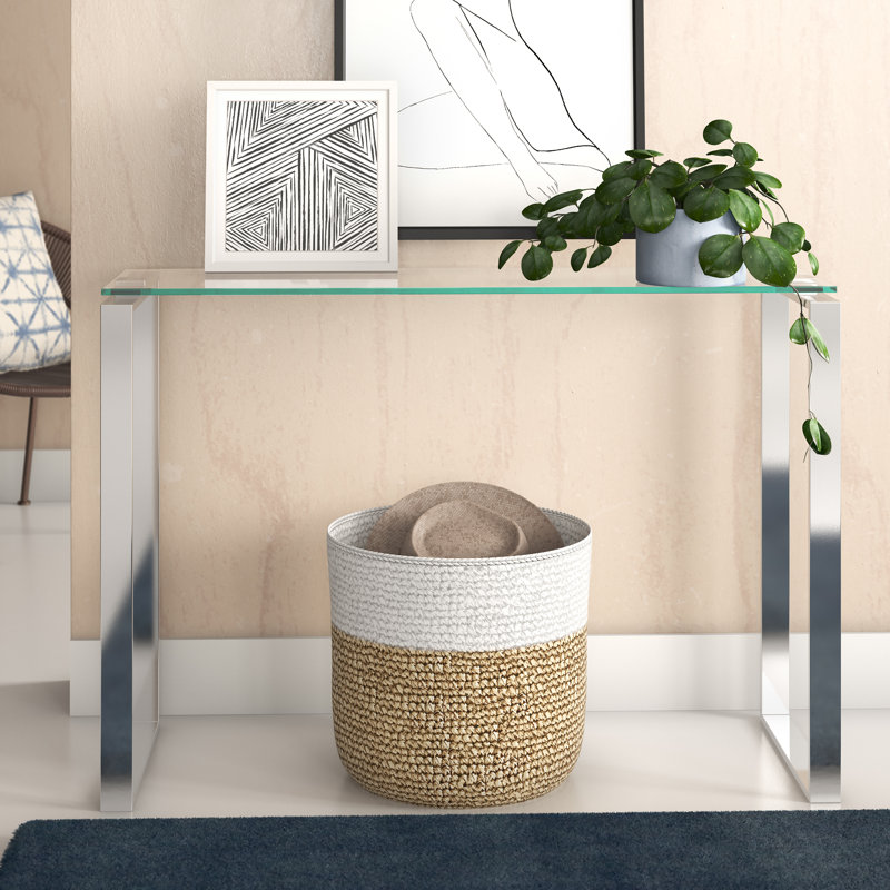 Boussingault 110cm Glass Top Console Table
